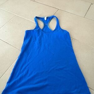 Lululemon Cool Racerback Tank Reversible Pipe Dream Blue & Yellow Size 10